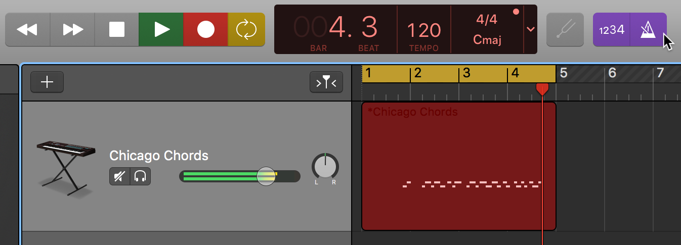 turn metronome off on garageband old version