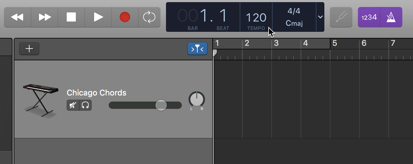 change tempo garageband